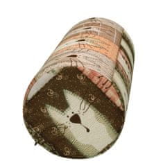 Bertoni Pexeso Beige rehabilitacijska blazina z valjčkom Ø15x40 cm - žamet, spominska pena, za oporo vratu in hrbta, Bertoni