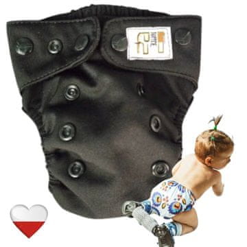 shumee Plenice za večkratno uporabo COOLMAX POCKET S KRILI - ČRNA NappiMe plenice