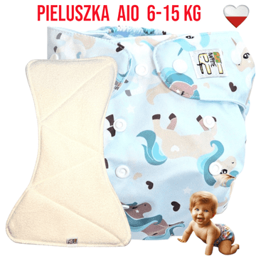 shumee NappiMe AIO plenica za večkratno uporabo z žepom iz bambusa, samorogi, meta