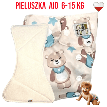 shumee NappiMe AIO žep za večkratno uporabo, bambusov MINT BEARS