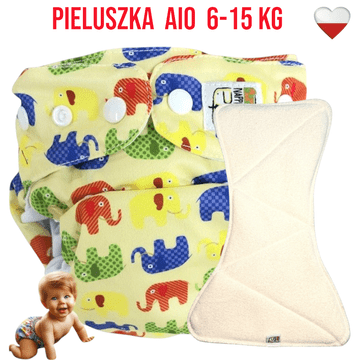 shumee Večnamenska plenica Coolmax Pocket z barvnimi sloni NappiMe