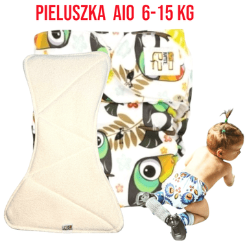 shumee Večkratna plenica Coolmax Toucans z oranžnimi sponkami NappiMe