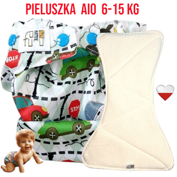 shumee Večnamenski žep za plenice Coolmax CARS z modrimi sponkami NappiMe
