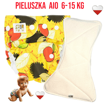 shumee NappiMe AIO žep za večkratno uporabo iz bambusa, barva ježka