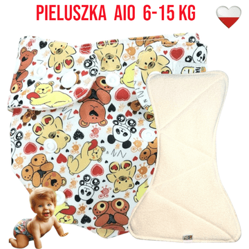shumee NappiMe AIO žep za večkratno uporabo iz bambusa, MEDVEDKI