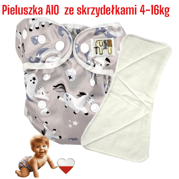 shumee NappiMe AIO plenice za večkratno uporabo Coolmax žep z enorogovimi krili