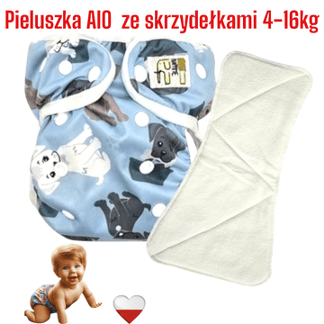 shumee Večnamenska plenica Coolmax Pocket s krili BLUE DOGS NappiMe