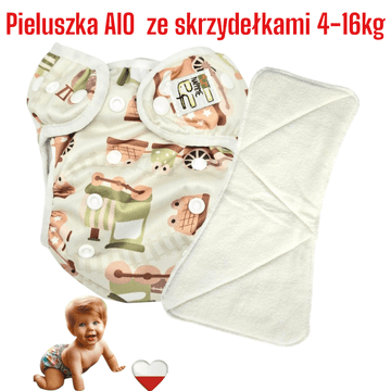 shumee NappiMe AIO plenice za večkratno uporabo Coolmax žep s krili ZELENI VLAKI
