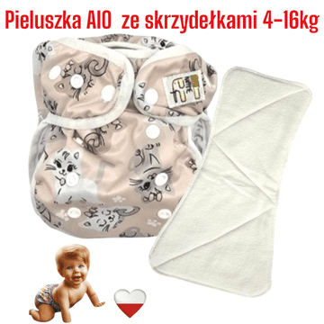 shumee NappiMe AIO plenice za večkratno uporabo Coolmax žep z mačjimi krili