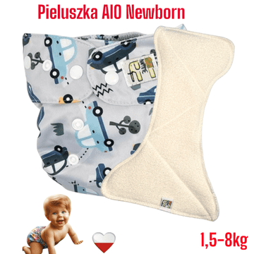 shumee Žep za plenice AIO NEWBORN za večkratno uporabo iz mikroflisa CARS