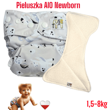 shumee Žep za plenice AIO NEWBORN za večkratno uporabo iz mikroflisa z motivom samoroga