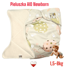 shumee AIO NEWBORN žep za večkratno uporabo iz mikroflisa, ZELENI BALONI