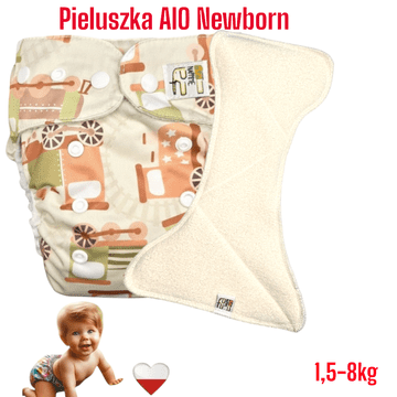 shumee Žep za plenice AIO NEWBORN za večkratno uporabo iz mikroflisa ZELENI VLAKI