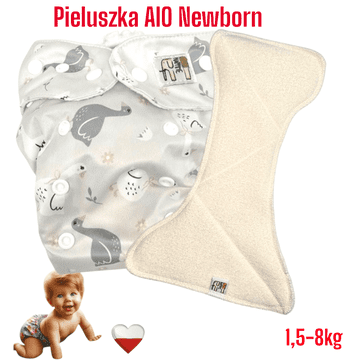 shumee Žep za plenice AIO NEWBORN za večkratno uporabo iz mikroflisa GOOSE