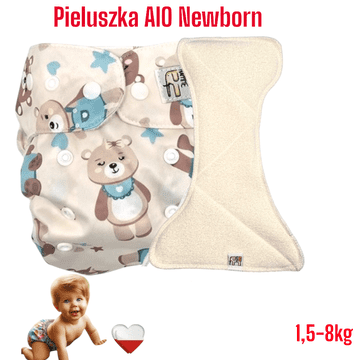 shumee Žep za plenice AIO NEWBORN za večkratno uporabo iz mikroflisa, META BEARS