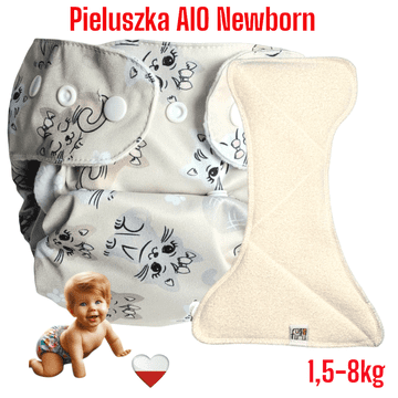 shumee Večnamenski žep za plenice za novorojenčke AIO iz bambusa, ki se lahko večkrat uporabi, iz bambusa, ki se imenuje KITTY NappiMe