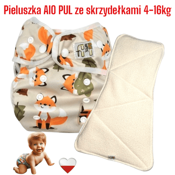 shumee AIO PUL plenica za večkratno uporabo s krili LISKI NappiMe