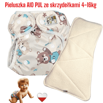 shumee NappiMe AIO PUL plenica za večkratno uporabo z metinimi medvedjimi krili