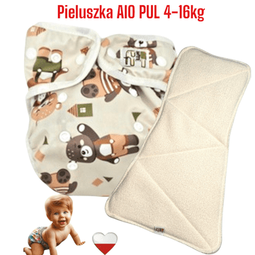 shumee AIO PUL plenice za večkratno uporabo GREEN BEARS NappiMe