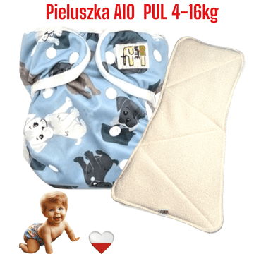 shumee AIO PUL plenica za večkratno uporabo BLUE DOGS NappiMe