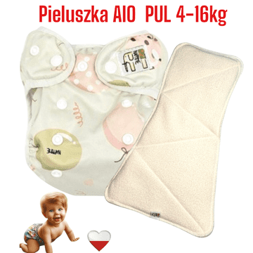 shumee NappiMe AIO PUL plenice za večkratno uporabo ZELENI BALONI