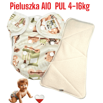 shumee AIO PUL plenice za večkratno uporabo GREEN TRAINS NappiMe
