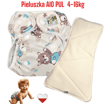 shumee NappiMe AIO PUL MINT BEARS plenica za večkratno uporabo