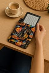Bertoni Arco Design 6-7" etui za e-knjige - EcoFilc, potisk perja, siv, primeren za Kindle / PocketBook