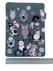 Bertoni Arco Design 6-7" etui za e-knjige - EcoFilc, potisk mačje mete, siv, primeren za Kindle / PocketBook