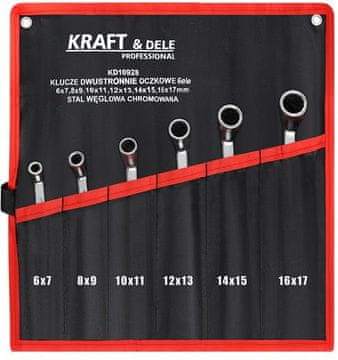 Kraft&Dele DVOJNI OBROČNI KLJUČ 6-delni KD10928