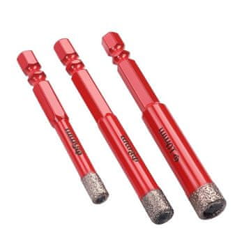 Kraft&Dele Komplet diamantnih luknjastih žag za kamenino, 3-delni, HEX 6, 8, 10 mm, KD12645