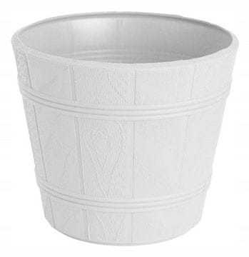 Form-Plastic Cvetlični lonček v imitaciji lesa 5 belih OBLIKI-PLASTIKA