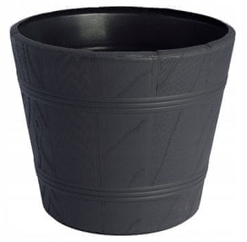Form-Plastic Cvetlični lonček v imitaciji lesa 7 antraciten OBLIK-PLASTIKA