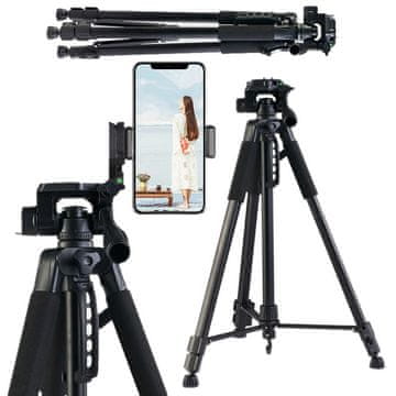 Mozos MOZOS SF-PRO-BLK Fotografski stativ z držalom za telefon ČRNE barve