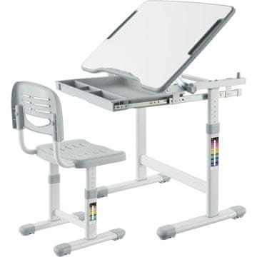 Mozos MOZOS DC-SET-GREY Nastavljiva otroška miza s stolom, siva