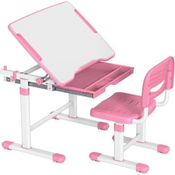 Mozos MOZOS DC-SET-PINK Otroška miza s stolom, nastavljiva, roza
