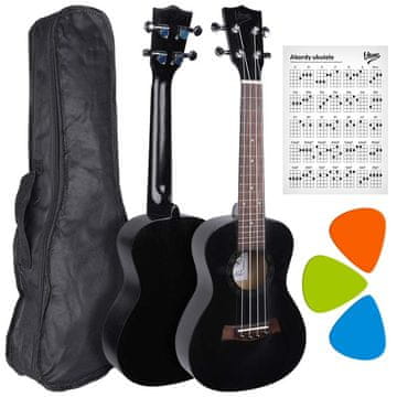 shumee V-TONE UK23 BK 23" črna akustična koncertna ukulele + kovček