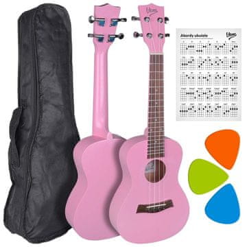 shumee V-TONE UK23 PK akustična koncertna ukulele 23" roza + torba za koncert
