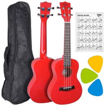 shumee V-TONE UK23 RD 23" rdeča akustična koncertna ukulele + torba za gig
