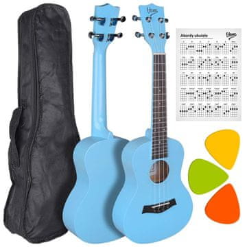 shumee V-TONE UK23 BL 23" modra akustična koncertna ukulele + kovček