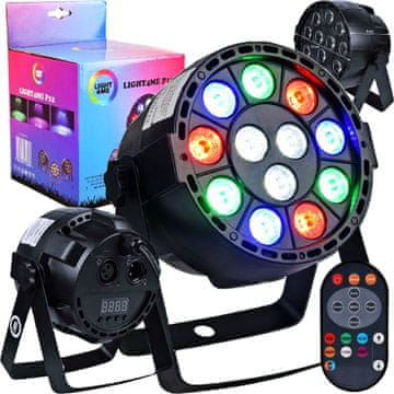 shumee LIGHT4ME P12 LED PAR RGBW majhna svetlobna reflektorska svetilka za odrsko razsvetljavo, svetlobna dekoracija + daljinski upravljalnik
