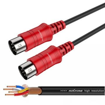 shumee MIDI kabel 2 x DIN 5-PIN 3 m Roxtone SMDC100L3