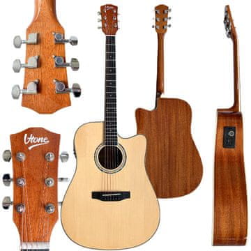 shumee V-TONE VEAG1 CE NT elektroakustična kitara 4/4 dreadnought cutaway natural
