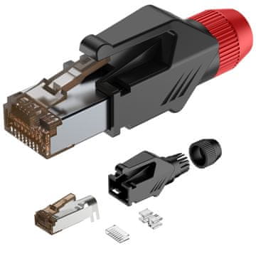 shumee Roxtone RJ45C5E-PH-RD RJ45 vtič s pokrovom