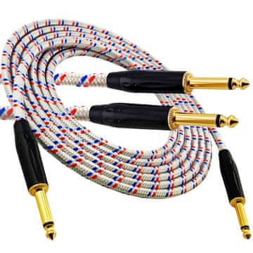shumee Redov kabel za glasbene instrumente - Jack 6,3 mm / Jack 6,3 mm - pleten kabel FOP - GCF1130BRW - 3 m