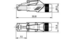 shumee Roxtone RJ45C5E-PH-BN Vtič RJ45 s pokrovom
