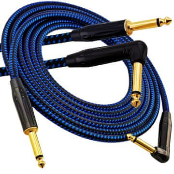 shumee Redov kabel za glasbene instrumente - Jack 6,3 mm / Jack 6,3 mm kotni - FOP pleteni kabel - GCF1250BB - 5 m