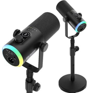 Mozos MOZOS GM-ONE ČRNI DINAMIČNI MIKROFON USB XLR RGB LED