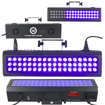 shumee LIGHT4ME UV DMX BAR 54X3W svetlobni efekt odrski LED trak IP20 montažni nosilec