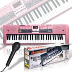 shumee SUPRIMO 6136L PK klaviaturne orgle z mikrofonom za otroke, osvetljene tipke, roza ohišje